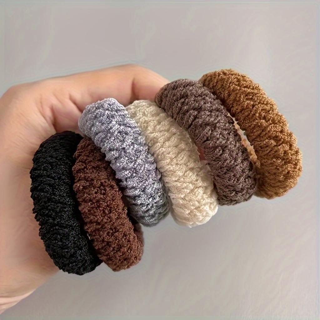 High Elasticity Thick Hair Band Set for Women - Elegant and Sweet Solid Color Pill Band, Soft and Not Tight Hairstyle, Suitable for Adults