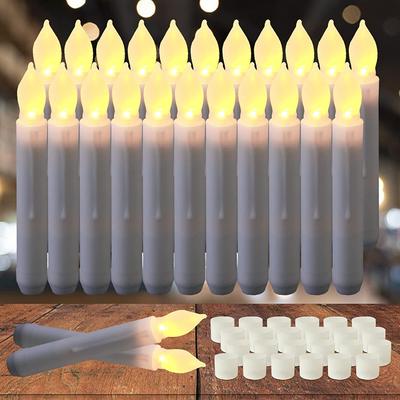 12 PEZZI LED Candela Elettronica Senza Fiamma Candele a Batteria Cera Conica Lumino Luce Notturna a LED Per Decorazioni Natalizie Matrimonio