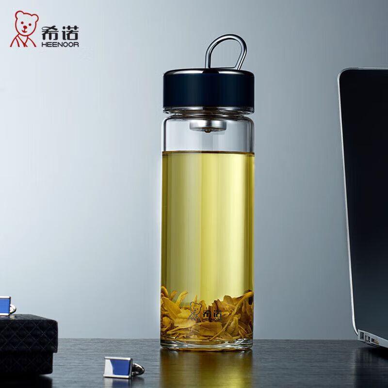 Heenoor Portable Single-Layer Glass Water Bottle