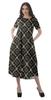 Moomaya Printed Sun Dresses Women Short Sleeve Cotton Flex Party Dress
