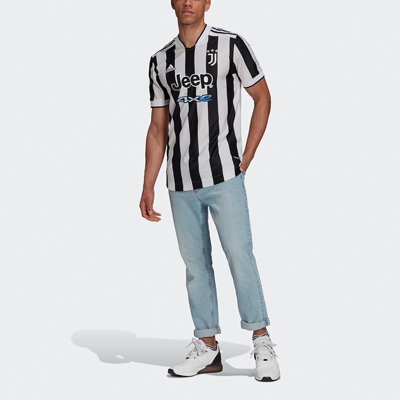 Adidas Juventus Player Edition Home Football Short Sleeve T-Shirt 2021/22 Season Men Tops Black White GM7179