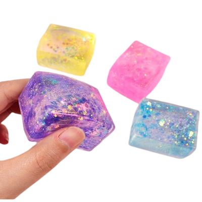 Maltose Tofu Simulé Petits Glaçons Anti-Stress Rebond Lent Lumière Polaire Coloré Bloc TPR à Presser Jouet de Décompression