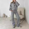 2025 Women's Stylish Solid Color Casual Hoodie & Long Pants Set