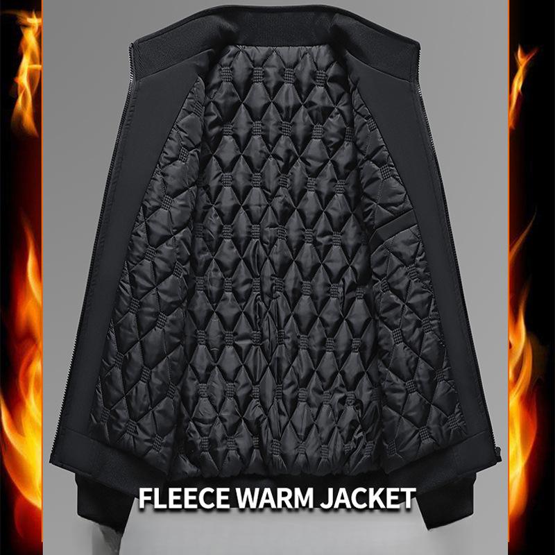 Jacke Herrenjacke mit Baumwolle verdickt Thermisch Stehkragen Oberteil Übergröße Lässig Baumwollgepolsterte Kleidung