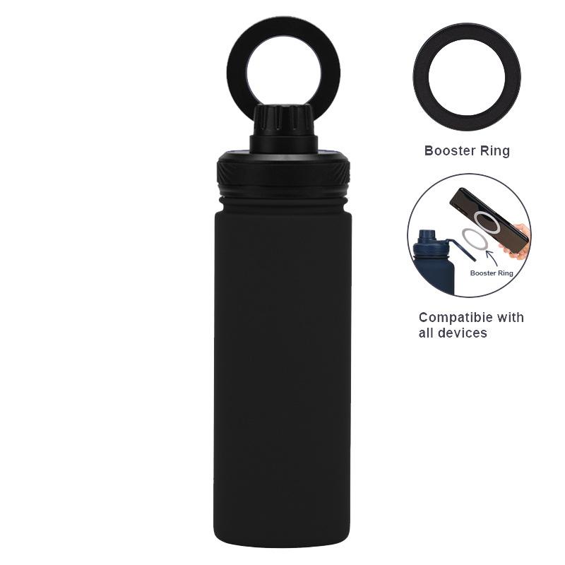 Sportwasserflasche aus Edelstahl, Weithals, tragbar, magnetischer Wasserbecher, Outdoor-Sport-Thermosbecher