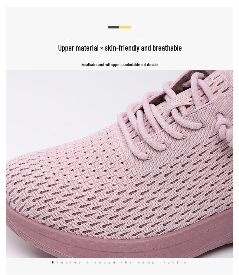 Women's Summer Breathable Fly-Knit Lace-Up Sneakers - Soft Sole Casual Style