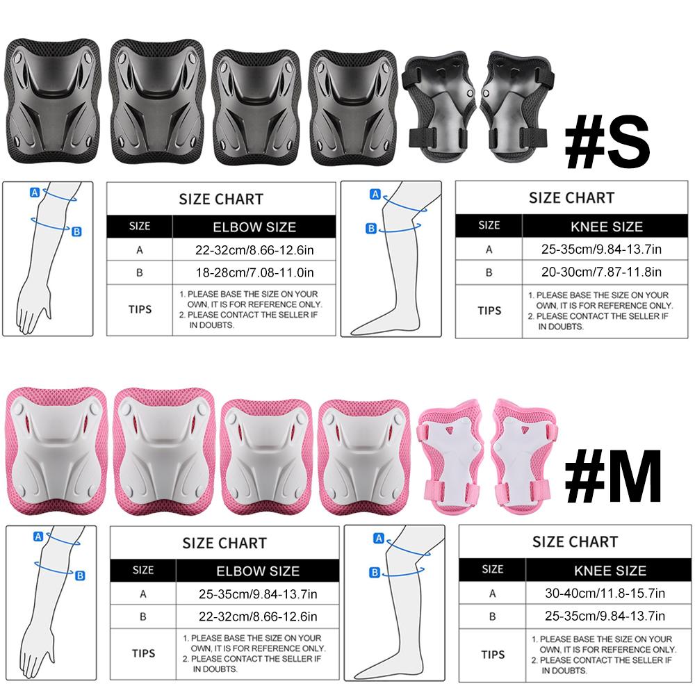 Kids Knee Elbow Wrist Guards 3 In 1 Protective Gear For Skateboarding Cycling BMX Scooter Skating Rollerblading