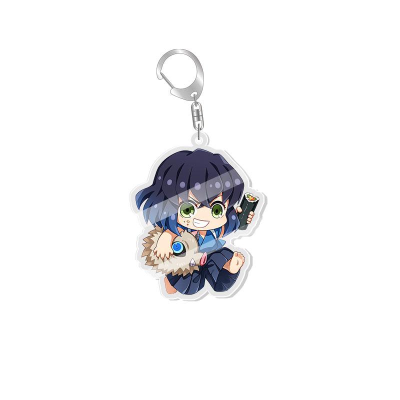 Nezuko Kamado Tanjiro Tokito Muichiro Transparent Acrylic Double Sided Keychain Pendant Keyring Anime Merchandise