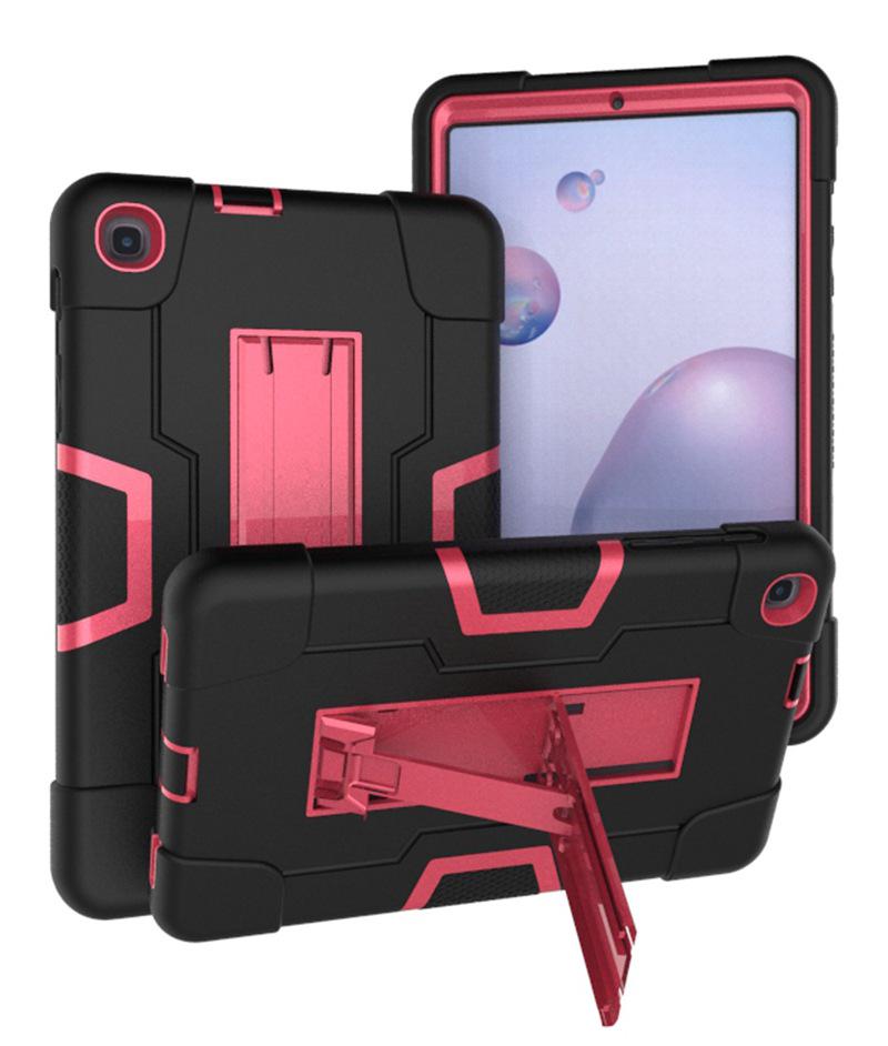 Samsung Tab A8.4 (2020) Schützende 3-in-1-Silikonhülle mit Ständer – sturzsicher und langlebig.