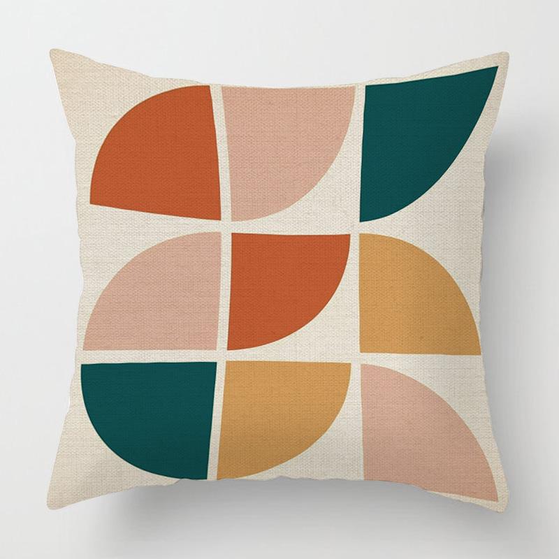 Home Decor Geometric Pattern Decorative Digital Print Pattern Cushion Cover Suitable For Sofa Bedroom Car Pillow Cover