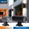 Outdoor Waterproof Up/Down Wall Lamp - Single/Double Head, Seven-Color Bidirectional Lighting for Courtyard.