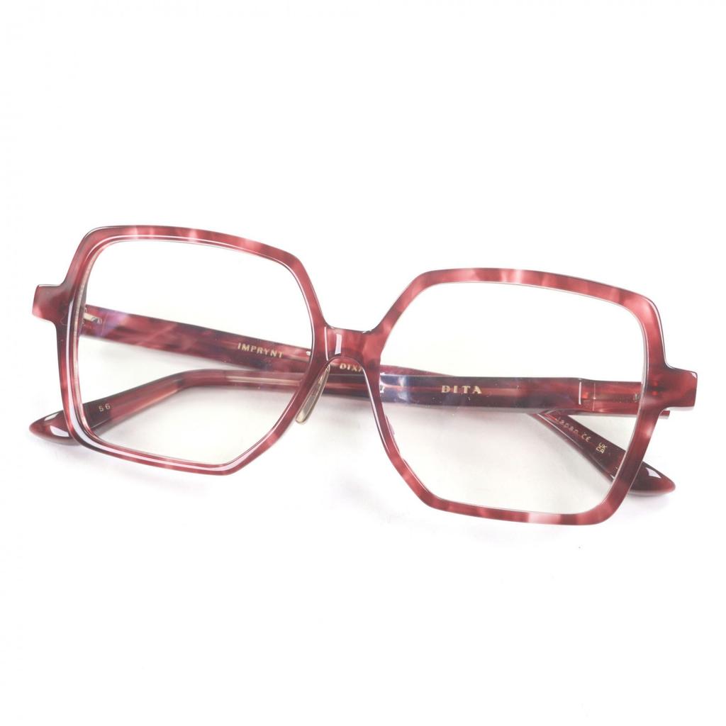 Pristine DITA Glasses IMPRYNT Marble Clear Red Women DTX749 Used