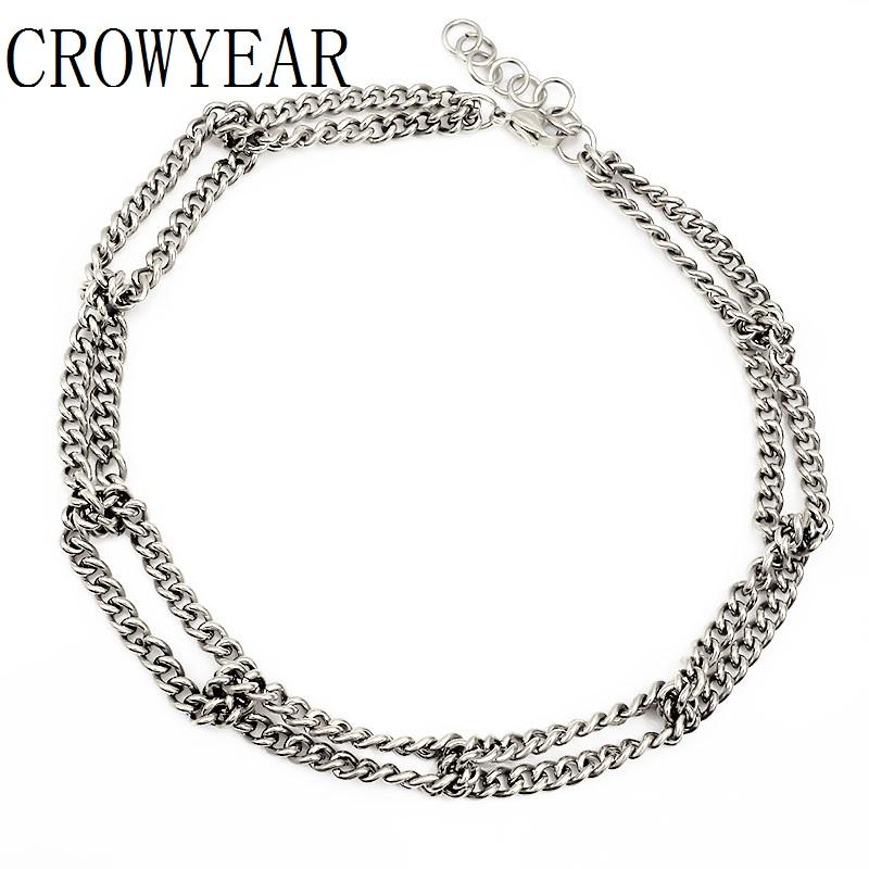 New Arrival Fashion Personalized Necklace Chain Stainless Steel Twisted Double Chain Gold Plating Necklace For Women Cool Girls