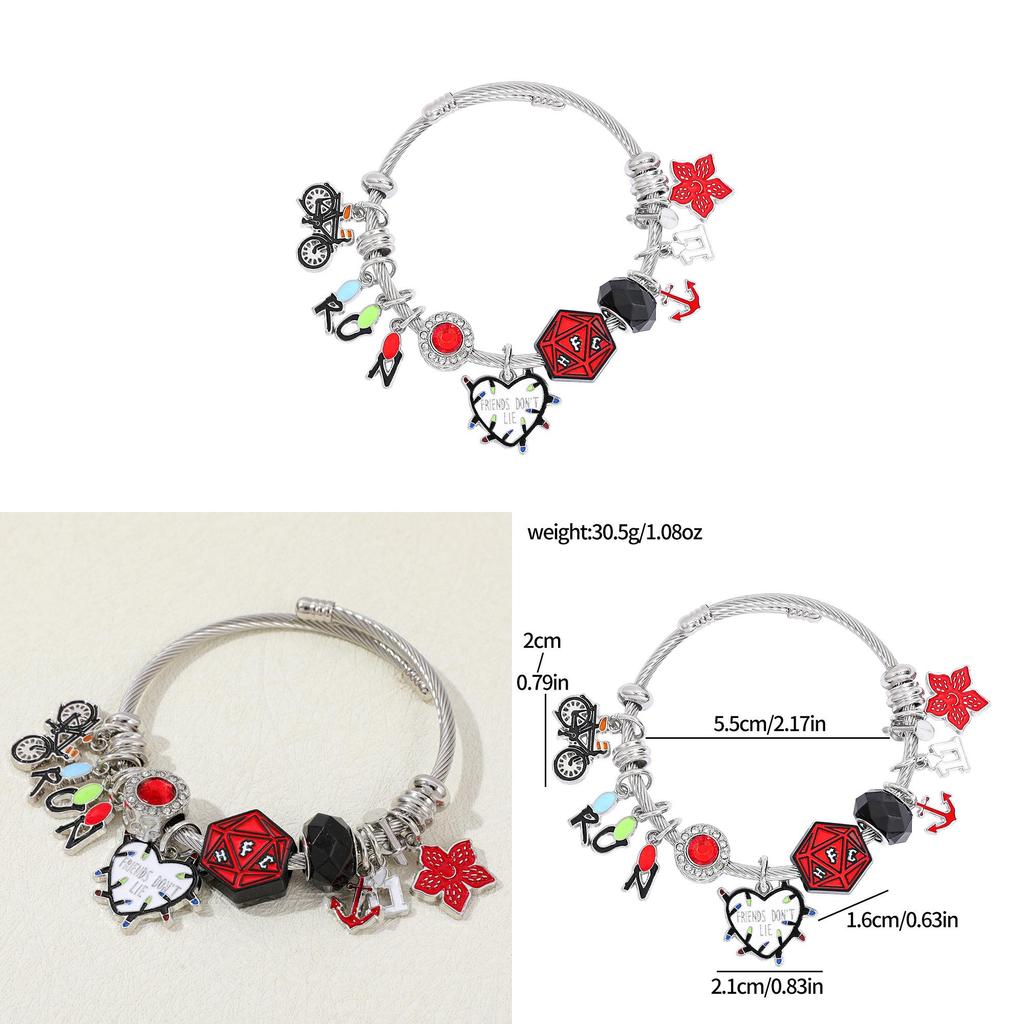 Stranger Things Cartoon Character Bracelet With Electroplated Zinc Alloy For Gift Giving In Spring 2026