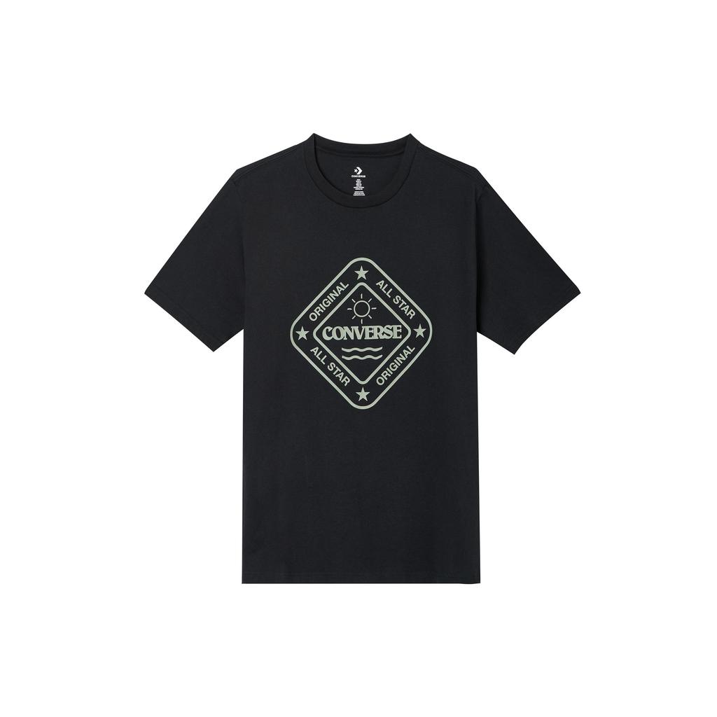 Converse T Shirts Men's Black Crew Neck Moderate Straight Fit 10026529-A01