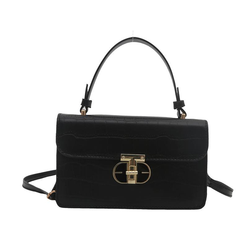 

Женская сумка темперамент однотонная с рисунком крокодила универсальная портативная сумка с замком маленькая квадратная сумка 2024 новая модная сумка через плечо для поездок на работу чёрный