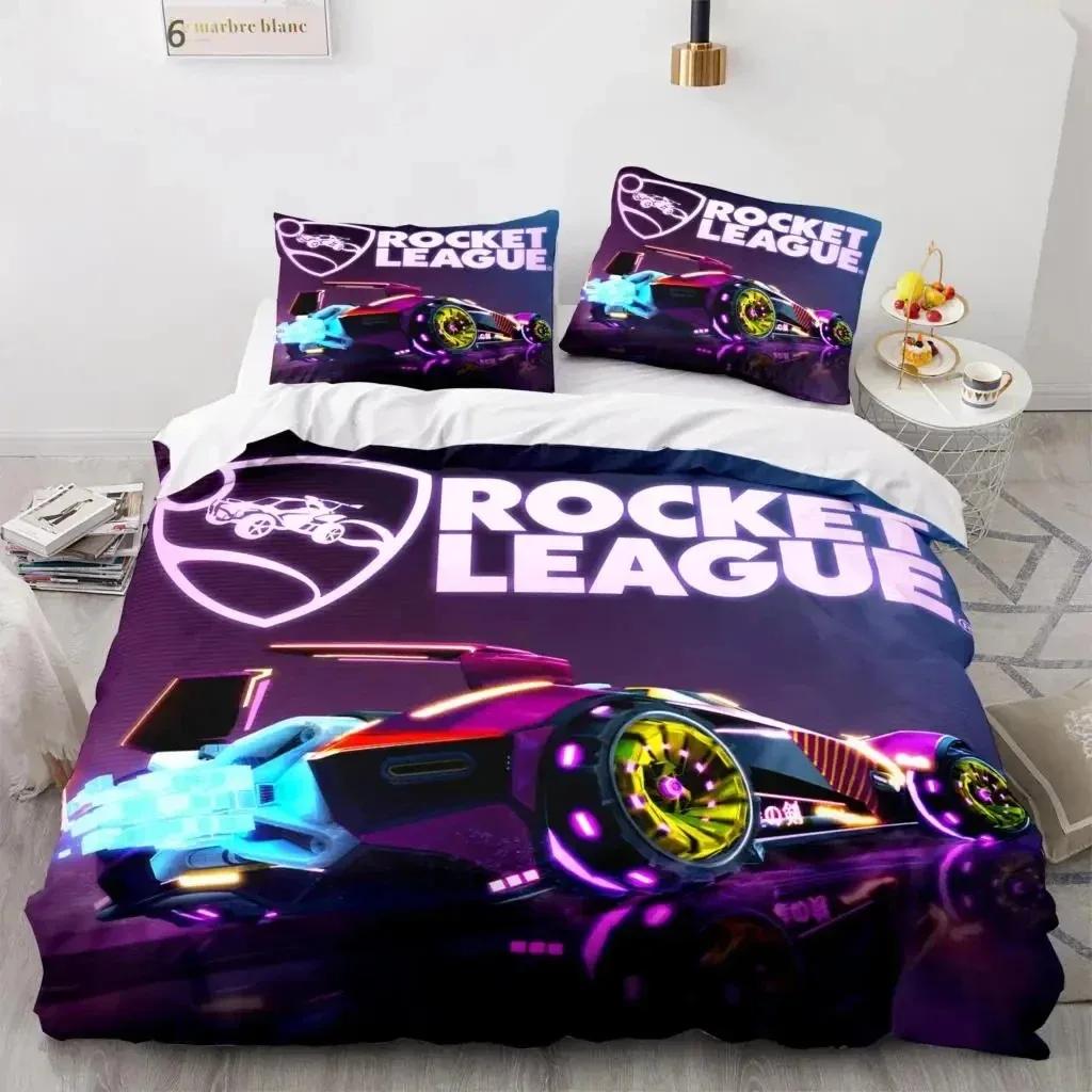 Set Biancheria da Letto Rocket League Copriletto Singolo Twin Full Queen King Size Auto Rocket League Set Letto Camera da Letto Ragazzi Copripiumino