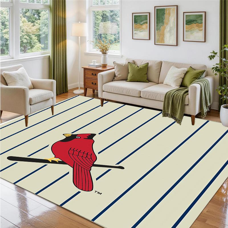 St. Louis Cardinals Design Crystal Velvet Rug Soft Decorative Mat for Bedroom Entrance