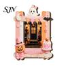 Magnetic Picture Frame Halloween Photo Refrigerator Magnet, Ghost Pumpkin Fridge Frames Holder, Wooden Decorative for Holiday Party Kitchen Favors