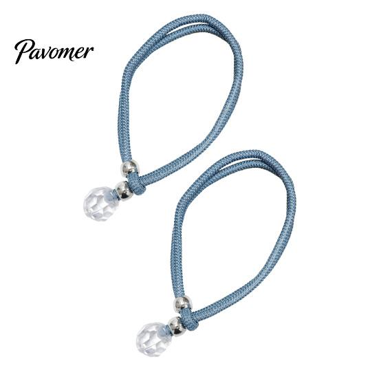 Tool-free Curtain Clips 2Pcs Tiebacks Rope with Crystal Decor, Decorative Tie No Drill Buckle Back, Holdbacks Ropes for Home Office Living Room
