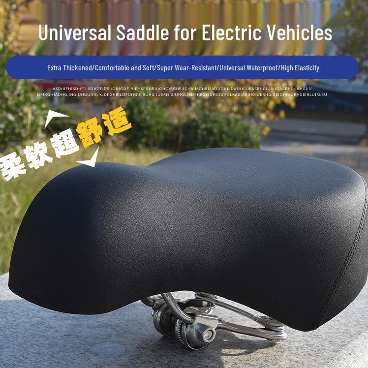 Universal Electric Vehicle Seat Cushion for Bikes and Scooters - Thickened and Enlarged Saddle Accessory