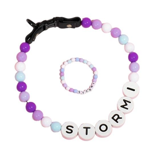 

Набор из 2 шт./компл. Мужской Женский Браслет Ожерелье Набор Разноцветные Бусины Принт Английскими Буквами Регулируемые Застежки Набор Ожерелий для Питомцев 1 Set