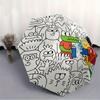 1pc Cute graffiti Automatic Open/Close Umbrella with Windproof, Functional Design, 8-Rib Sturdy Canopy
