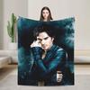 The Vampire Diaries Damon salvatore Blanket Super Warm Plush Bedding Throws For Home Decor Travel Office Flannel Bedspread Bed