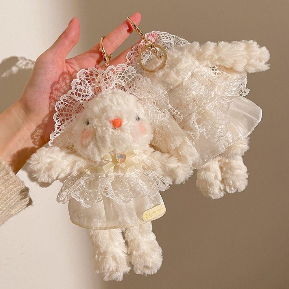 Cute Design Plush Rabbit Doll Pendant Fluffy Rabbit Plush Ornament Girl'S Gift