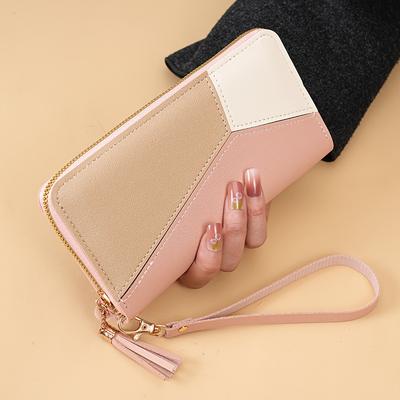 Women'S Wallet In Stylish Contrasting Colors, Featuring a Zippered Coin Purse with Multiple Card Slots, Clutch Bag