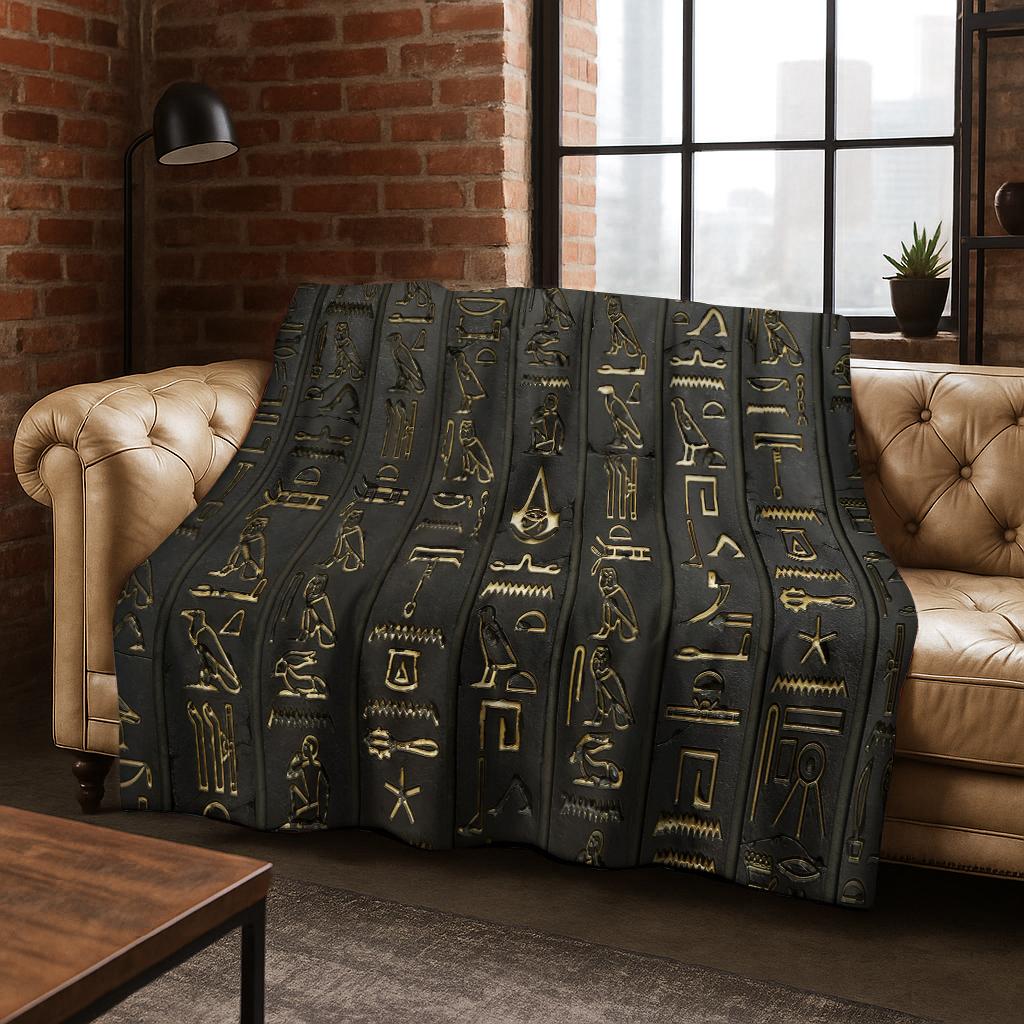 3D Ancient Egyptian Pyramids Flannel Blanket Soft Warm Blanket for Bedroom Room Living Room Office Travel Camping Picnic Gift