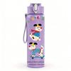 1PC Blue Little Character Print 750ml Color Plastic Sports Water Bottle Leakproof Flip Straw Lid Suitable for Sports Office Home Use