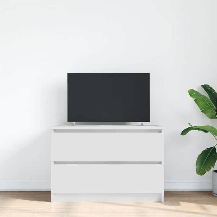 VidaXL Meuble TV blanc 80x35x54 cm bois d'ingénierie, banc tv, meuble hifi, centre de divertissement, buffet tv, meuble 861787