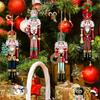 12pcs Christmas Nutcracker Soldier Wooden Pendant Xmas Tree Hanging Ornament 2026 Navidad Decoration for Home 2026 New Year Gift