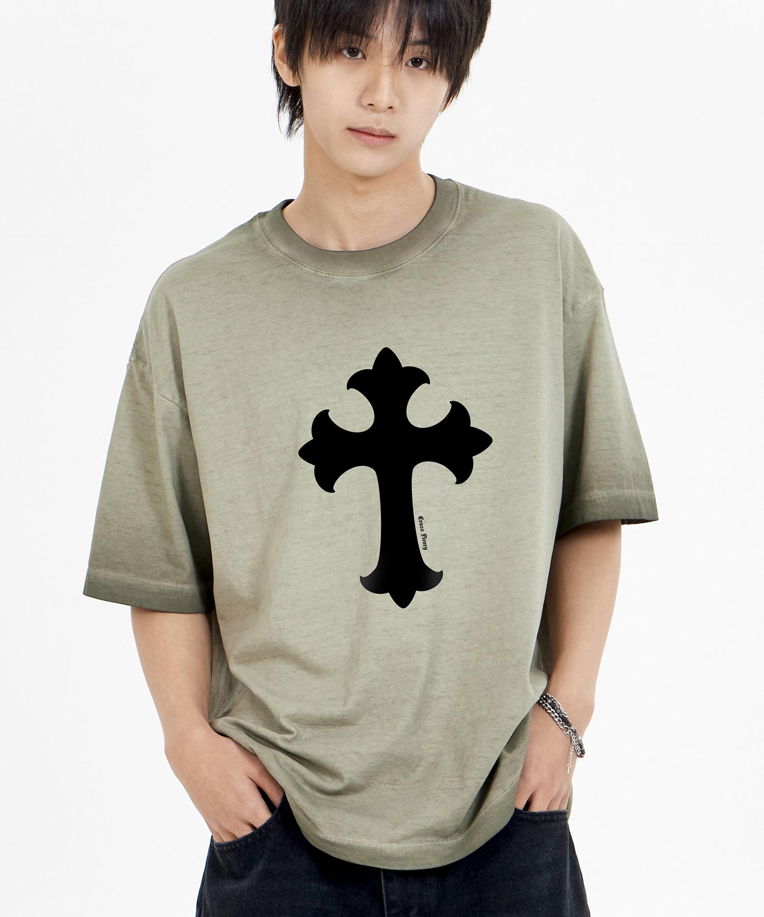 Biel Cross Pigment Short Sleeve T-Shirt Khaki M