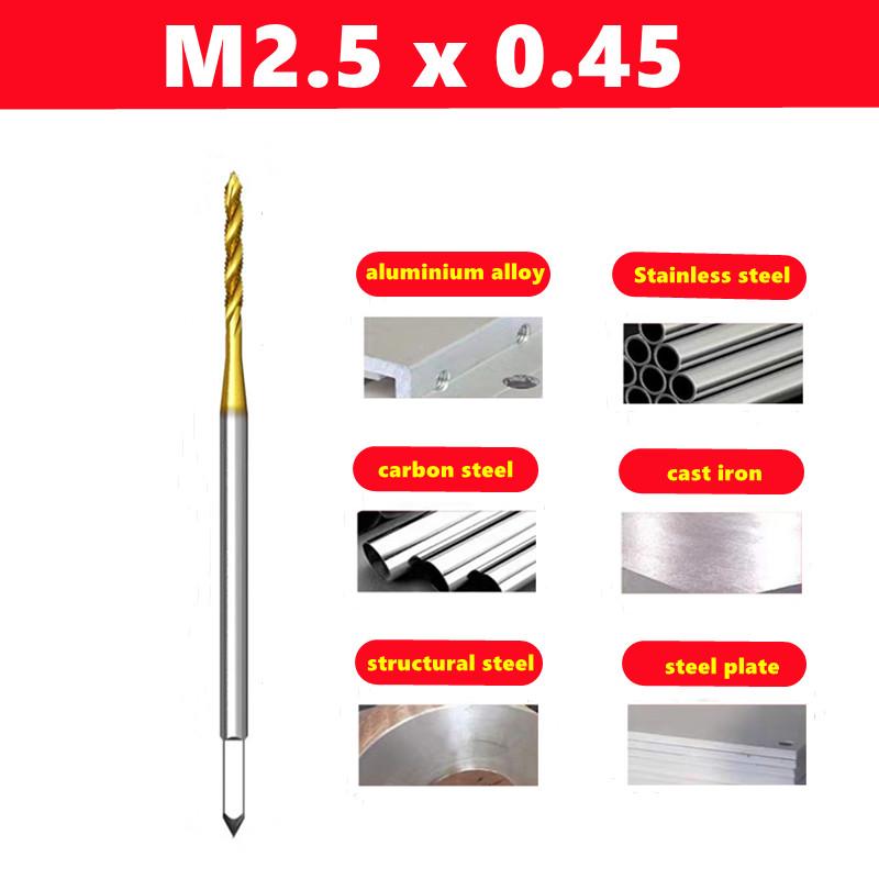 1pcs spiral groove machine tapM2-M36 HSS titanium coating , used for stainless steel internal thread tapping and drilling tools