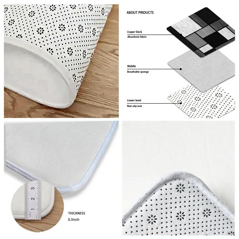 VIKAMA Modern Geometric Kitchen Carpet Comfortable Hallway Bedroom Floor Mats Non-Slip Entrance Door Mats Home Decoration