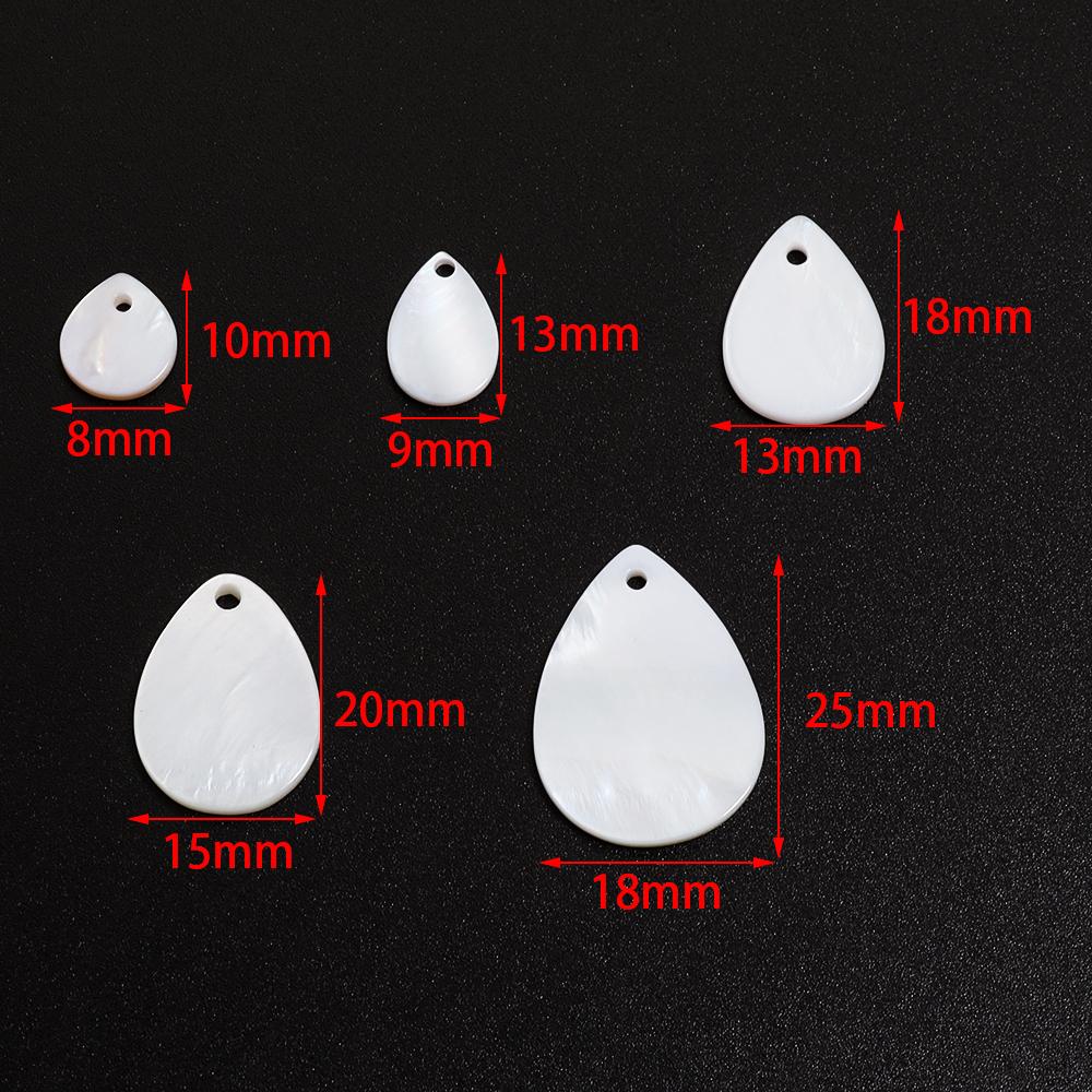 5-30pcs 8-18mm Natural White Shell Beads Water Drop Shape Mother of Pearl Shell Beads For Jewelry Making DIY Necklace Supplies