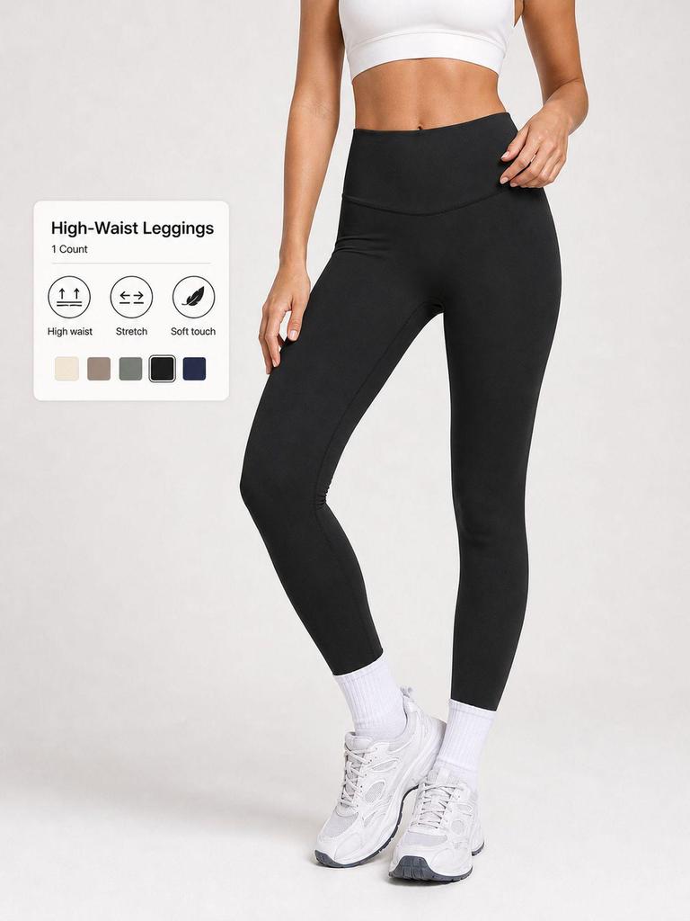 High-Waisted Peach Fitness Leggings for Women - Quick-Dry Yoga & Running Wear