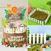 1Pcs 5x90cm Mini Wooden Fence for Miniature Fairy Garden Decoration White Flexible Small Wood Picket Fence Craft