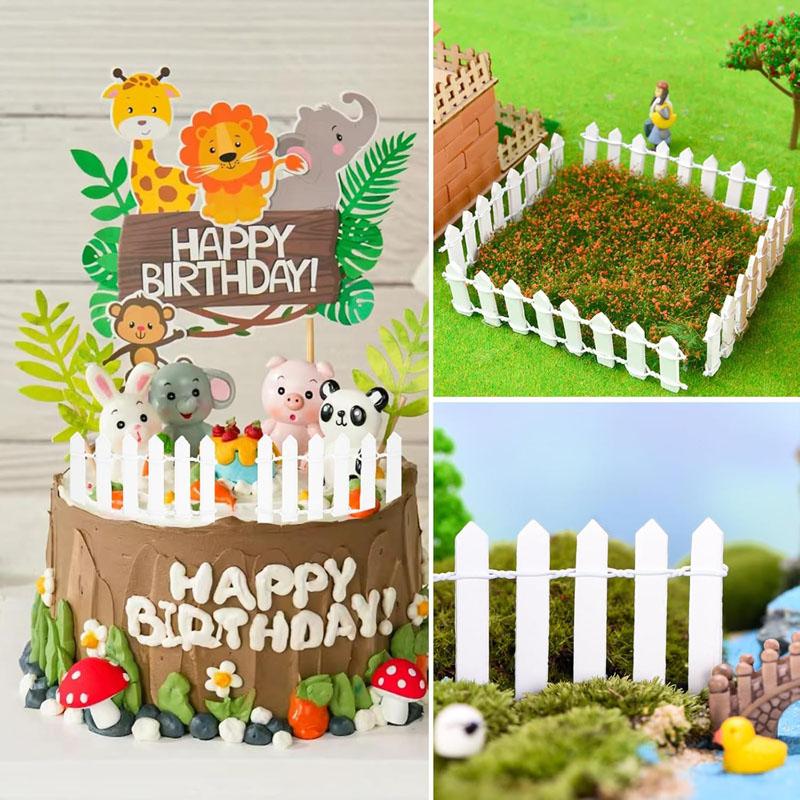 1Pcs 5x90cm Mini Wooden Fence for Miniature Fairy Garden Decoration White Flexible Small Wood Picket Fence Craft
