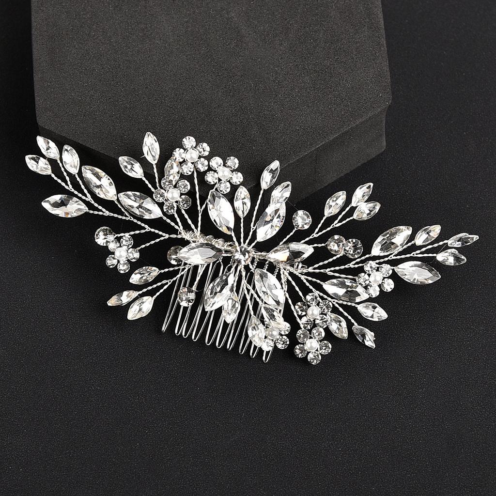 Malang New European and American Style Bridal Headdress Handmade Hair Accessories Inlaid Crystal Comb Wedding Photography