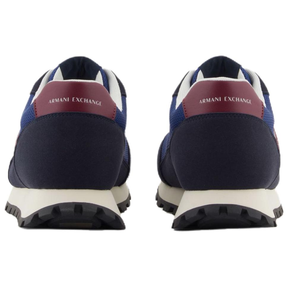 Armani Exchange Round Toe Lace-Up Letter Patch Vintage Running Shoes Low Top Lifestyle Casual Shoes Men Sneaker Dark-Blue XM001960AF19388MZ253