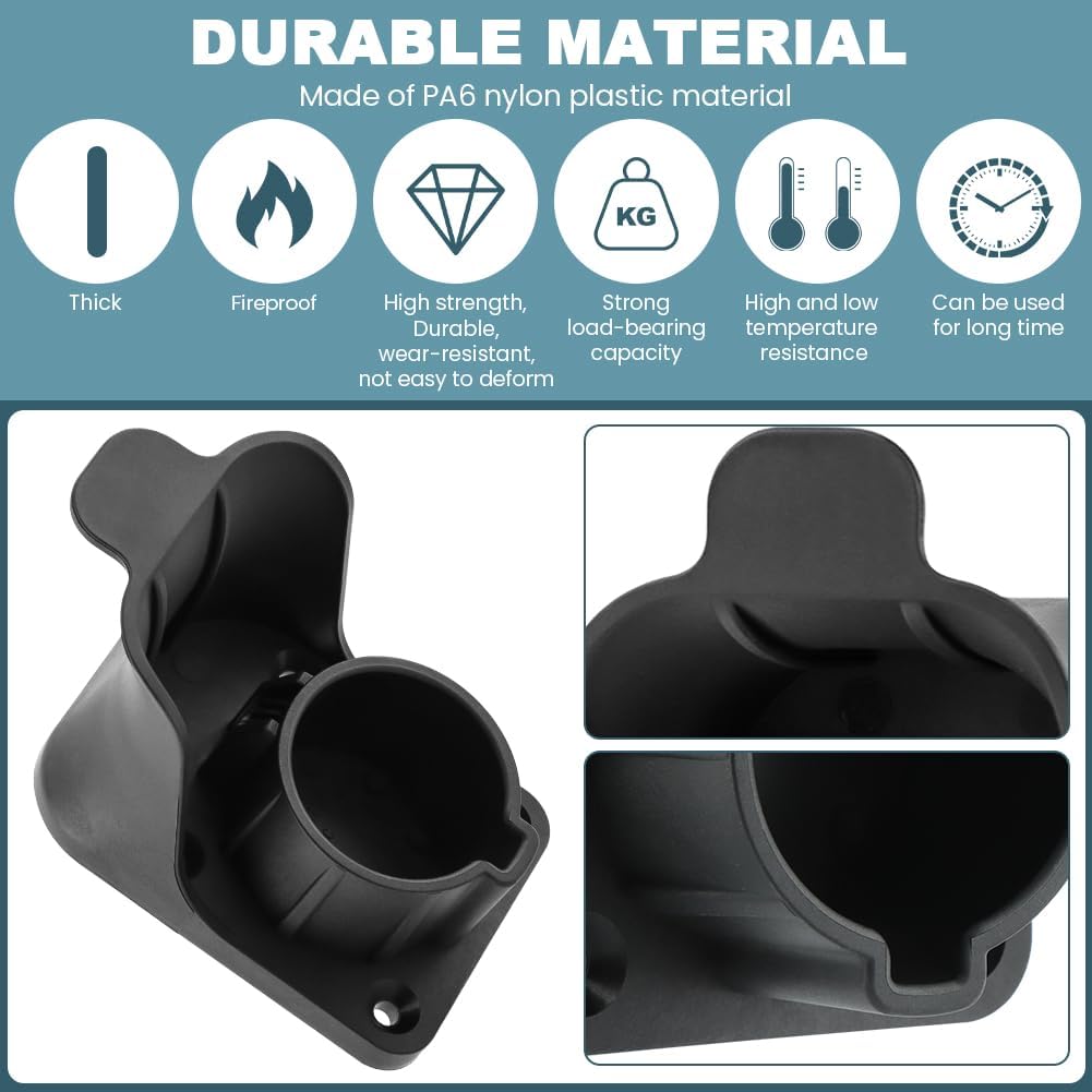 JIANWEI EV Charger Holder Wall Mount Compatible for SAE J1772, Electric Car Charging Plug Cable Hanger Cord Organizer, Electric Vehicle Charger