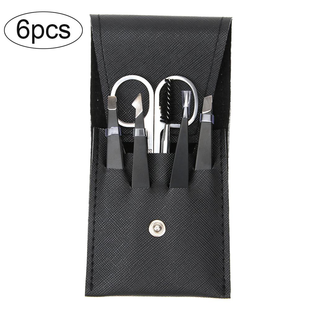 

Набор из 4/6 пинцетов для бровей из нержавеющей стали для удаления волос, профессиональный инструмент для макияжа бровей с плоским скошенным кончиком
