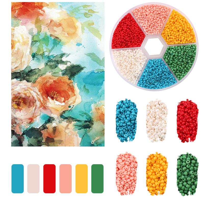 7000 Stück 2mm Rocailles Bunte Glasperlen Für Schmuckherstellungs-Kits DIY Bastelbedarf Zubehör Für Ohrringe Armband