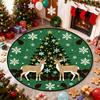 Christmas Tree Pattern Rugs for Bedroom Round Living Room Decoration Red Carpet Soft Study Floor Mat Washable Home Anti-slip Rug