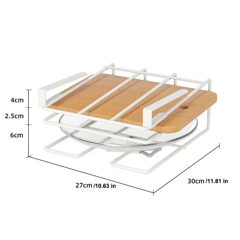 Kitchen Non-punching Multi-functional Pot Lid Cutting Board Placement Storage Rack Cabinet Hanging Cabinet Lower Hanger Wok ring