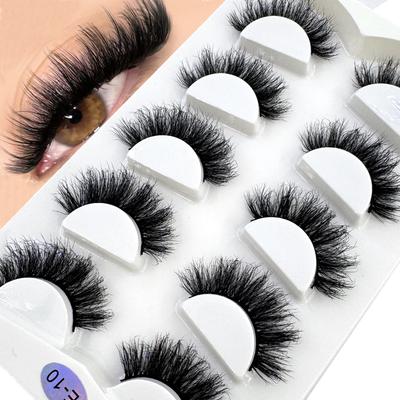 HBZGTLAD 5Pairs Faux 3D Mink Lashes Bulk Volume Fluffy Wispy Natural False Eyelashes Thick Dramatic Mink Lashes Maquiagem Makeup
