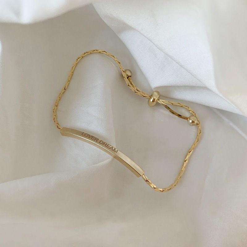 Vintage Gold Letter Bracelet For Women Minimalist Summer Jewelry Simple Elegant Friend Gift Boho Chic
